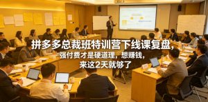 拼多多总裁班特训营下线课复盘,强付费才是硬道理,想賺钱,来这2天就够了-最全项目网