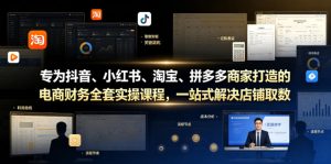 专为抖音、小红书、淘宝、拼多多商家打造的电商财务全套实操课程,一站式解决店铺取数、记账、报税全流程难题-最全项目网