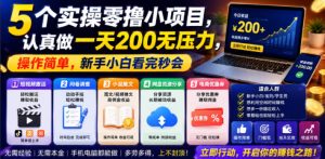 5个实操零撸小项目,认真做一天200无压力,操作简单,新手小白看完秒会【揭秘】-最全项目网