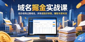 域名交易掘金实战课,低价收购过期域名,并快速高价转售,賺取丰厚利润【原创双语字幕】-最全项目网