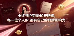 小红书IP变现40天陪跑,每一位个人IP,都有自己的品牌影响力-最全项目网