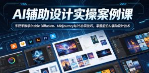 AI辅助设计实操案例课,手把手教学Stable Diffusion、Midjourney与PS协同技巧,掌握前沿AI辅助设计技术-最全项目网