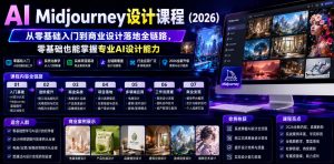AI Midjourney设计课程(2026),从零基础入门到商业设计落地全链路,零基础也能掌握专业AI设计能力-最全项目网