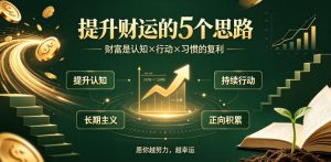 付费文章：提升财运的5个思路——财富是认知x行动x习惯的复利，愿你越努力，越幸运-最全项目网