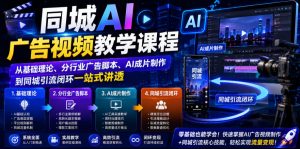 同城AI广告视频教学课程,从基础理论、分行业广告脚本、AI成片制作到同城引流闭环一站式讲透-最全项目网