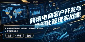 跨境电商客户开发与精细化管理实战课|海外精准客源挖掘、询盘转化、老客维护、客户分层全流程落地教程-最全项目网