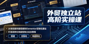 外贸独立站高阶实操课｜从域名服务器搭建到Elementor定制化建站，打造高转化询盘型独立站全教程-最全项目网
