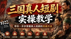 三国真人短剧实操教学,带你一步步掌握真人短剧的实战方法-最全项目网