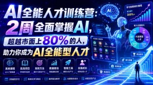 AI全能人才训练营：2周全面掌握AI，超越市面上80%的人，助力你成为AI全能型人才-最全项目网