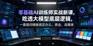 零基础AI训练师实战课,吃透大模型底层逻辑,一套提问模板搞定办公、商业、自媒体、设计、生活全场景AI落地应用-最全项目网