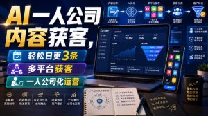 AI一人公司内容获客,轻松日更3条,多平台获客,一人公司化运营(更新)-最全项目网