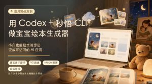 AI应用实战案例,用Codex+秒悟CLl做宝宝绘本生成器,小白也能把生活想法变成可访问的AI应用-最全项目网