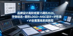 品牌设计高阶班第15期2026，字体标志＋图形LOGO＋AIGC设计＋IP形象＋VI全案落地系统教程-最全项目网