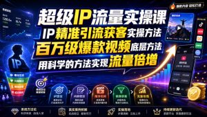 超级IP流量实操课,IP精准引流获客实操方法,百万级爆款视频底层方法,用科学的方法实现流量倍增-最全项目网
