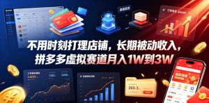 不用时刻打理店铺,长期被动收入,拼多多虚拟赛道月入1W到3W【揭秘】-最全项目网