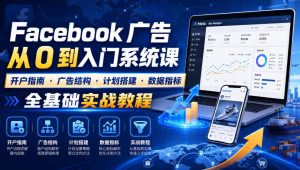 Facebook广告新手从0到入门系统课｜开户指南・广告结构・计划搭建・数据指标全基础实战教程-最全项目网