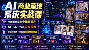 AI商业落地系统实战课|电商图文视频全场景量产・AI工具工作流深度拆解・服饰/百货/探店多品类落地教程-最全项目网