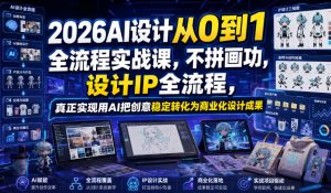 2026AI设计从0到1全流程实战课,不拼画功,设计IP全流程,真正实现用AI把创意稳定转化为商业化设计成果-最全项目网