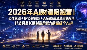 2026年AI财道陪跑营|心性筑基+IP心智修炼+AI商业落地全周期陪伴,打造具备长期财富承载力的超级个人IP-最全项目网