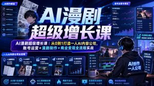 AI漫剧超级增长课|从0到1打造一人AI内容公司,账号运营+漫剧制作+商业变现全流程实战-最全项目网