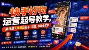 快手好物运营起号教学，某社群7月最新起号、运营、投流全教学-最全项目网