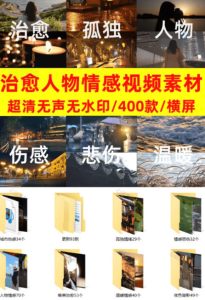 爆款短视频常用视频素材!抖音治愈伤感人物情感视频素材,400款合集,无声无水印,视频感氛围拉满-最全项目网