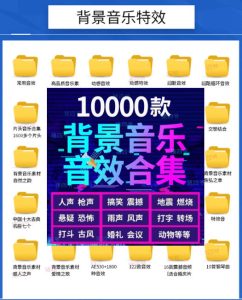 宝藏级音效素材包！10000+款背景音乐音效素材合集，自然片头婚礼会议常用音效包，分类清晰-最全项目网