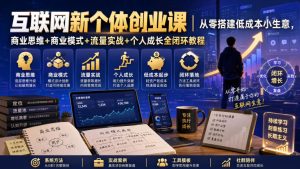 互联网新个体创业课|从零搭建低成本小生意,商业思维+商业模式+流量实战+个人成长全闭环教程-最全项目网