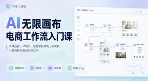 AI无限画布电商工作流入门课,从电商图片、详情页、带货视频到TK亚马逊产品上架模板实战,一套课程搞定-最全项目网