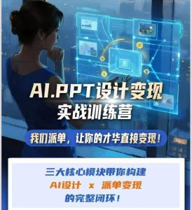 AI+PPT设计变现实战训练营,我们派单,让你的才华直接变现,三大核心模块带你构建Al设计x派单变现的完整闭环-最全项目网