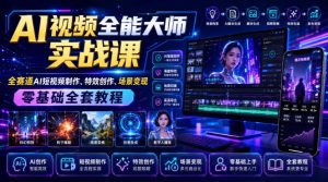 AI视频全能大师实战课|全赛道AI短视频制作、特效创作、场景变现零基础全套教程-最全项目网