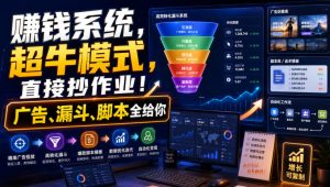 賺钱系统,超牛模式,直接抄作业!广告、漏斗、脚本全给你【原创双语字幕】-最全项目网