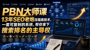 PBN大师课13年SEO老炮压箱底技术,一套可复制的系统,帮你拿下搜索排名的主导权【原创双语字幕】-最全项目网