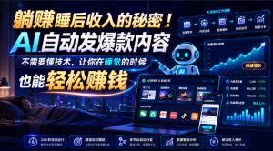 躺賺睡后收入的秘密!AI自动发爆款内容,不需要懂技术,让你在睡觉的时候也能轻松賺钱【原创双语字幕】-最全项目网