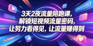 3天2夜流量陪跑课，解锁短视频流量密码，让努力看得见，让流量賺得到（更新0810）-最全项目网