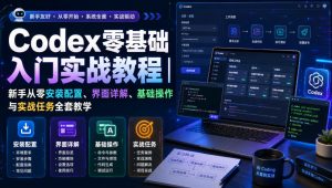 Codex零基础入门实战教程|新手从零安装配置、界面详解、基础操作与实战任务全套教学-最全项目网