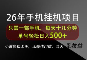长期稳定可做，只需一部手机！单号轻松日入500+，不搞套路，只讲干货！【揭秘】-最全项目网