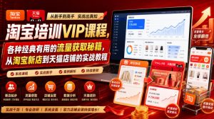 淘宝培训VIP课程,各种经典有用的流量获取秘籍,从淘宝新店到天猫店铺的实战教程(更新08月12日)-最全项目网