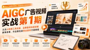 AIGC广告视频实战第1期,主流AI视频工具实操、品牌案例深度拆解、赛事参赛、作品集包装商业接单方面教程-最全项目网