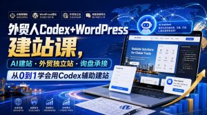 外贸人Codex+WordPress建站课,AI建站·外贸独立站·询盘承接,从0到1学会用Codex辅助建站(更新0810)-最全项目网