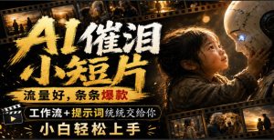 AI催泪小短片,流量好,条条爆款,工作流+提示词统统交给你,小白轻松上手-最全项目网