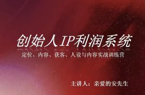 创始人IP利润系统8月训练营,定位、内容、获客、人设与内容实战训练营-最全项目网