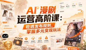 AI漫剧运营高阶课：吃透发布规则，掌握多元变现玩法-最全项目网