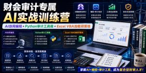 财会审计专属AI实战训练营|AI协同编程+Python审计工具箱+Excel VBA加载项落地(更新0816)-最全项目网
