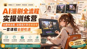 AI漫剧全流程实操训练营,从脚本出图、运镜成片到合规变现,一套课程全部吃透-最全项目网