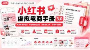 小红书虚拟电商手册3.0,零成本赛道定位、账号精细化运营、店铺搭建上架、爆款笔记制作-最全项目网