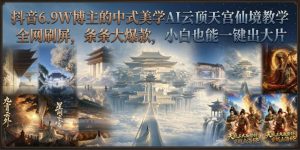 抖音6.9W博主的中式美学AI云顶天宫仙境教学,全网刷屏,条条大爆款,小白也能一键出大片-最全项目网
