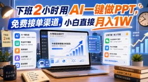 下班2小时用AI一键做PPT,免费接单渠道,小白直接月入1W【揭秘】-最全项目网