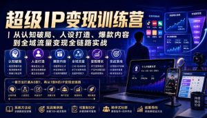 超级IP变现训练营|从认知破局、人设打造、爆款内容到全域流量变现全链路实战-最全项目网