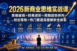 2026新商业思维实战课|思维破局+财商进阶+周期趋势研判+创业落地+热门赛道深度解析全体系-最全项目网